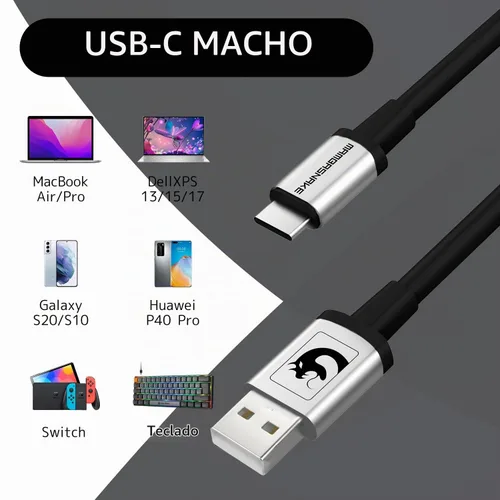 Vista 7 de ZIYOU LANG Cable de teclado C01 personalizado en espiral USB C a un cable Negro