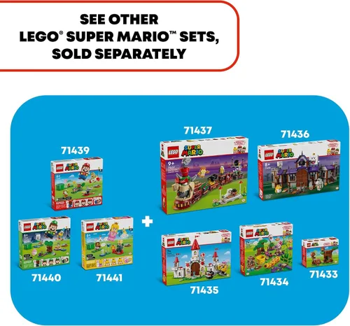 Vista 6 de LEGO Super Mario Adventures con juguete interactivo de la Princesa Peach, Set de Juego de Super Mario para niños, Figura de Toad Amarillo, regalo