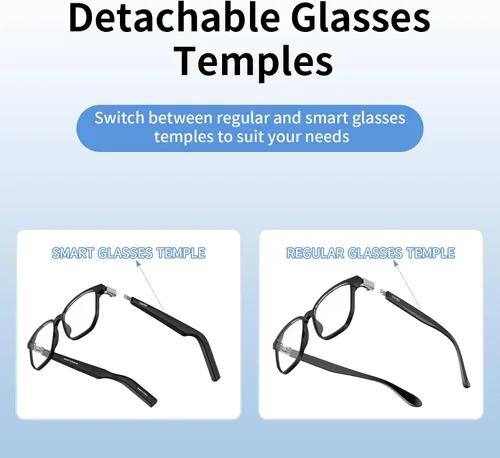 Vista 6 de GetD Lentes inteligentes de acetato 2026, ChatGPT y traductor en tiempo real de 145 idiomas, gafas Bluetooth con lente transparente, duración