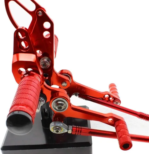 Vista 7 de Krace Estriberas para motocicleta, reposapiés, pedales de cambio de freno, tablas ajustables para Ducati STREETFIGHTER 848 1100, color negro