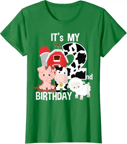 Vista 30 de Camiseta para fiesta de 2 años con texto en inglés "It's My 2nd Birthday", Negro