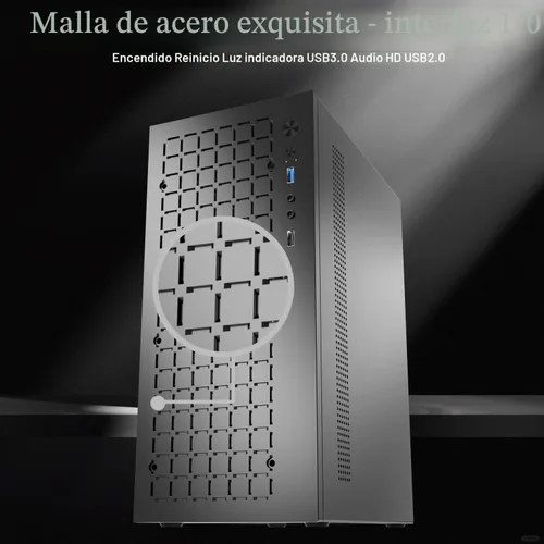 Vista 4 de TGDGAMER Caja Matx: Caja Micro ATX de Alto Flujo de Aire, Compatible con MATX, Mini-ITX, Caja Micro ATX delgada con Puerto I/O USB3.0x1, Negra