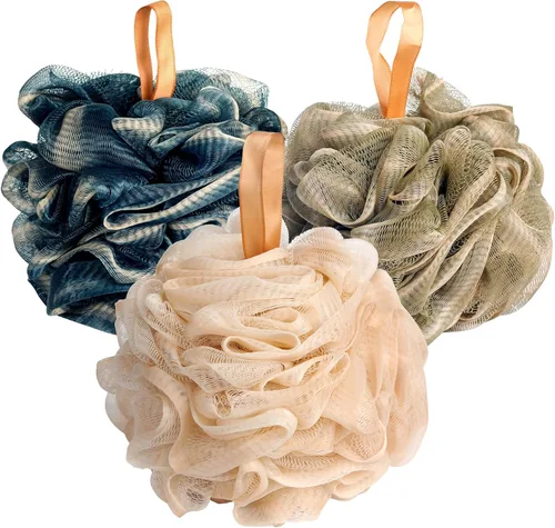 Vista 12 de Fishent Esponja de ducha, esponja de ducha, esponja corporal para lavado corporal, paquete de 3 loofas de 2.16 oz (2.16 onzas), esponja de limpieza