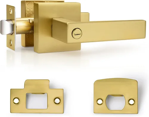 Vista 20 de Probrico Palanca de Puerta de Cama y Baño Negro Mate Servicio Pesado Manija de Puerta de Privacidad, Cerradura de Puerta Sin Llave Interior Baño
