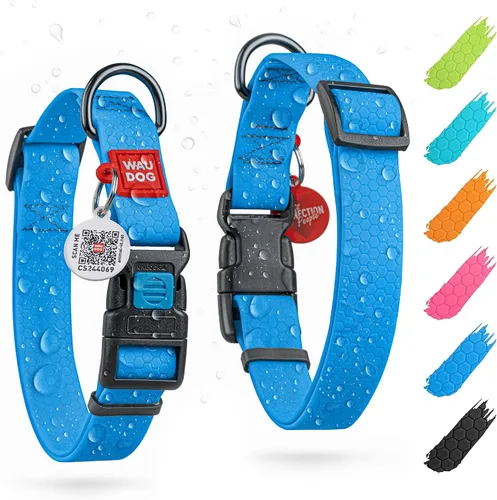 Vista 19 de WAUDOG Collar de Perro Impermeable - Collar de Perro Ajustable para Perros Grandes, Pequeños y Medianos - Collar de Perro Desmontable Impermeable