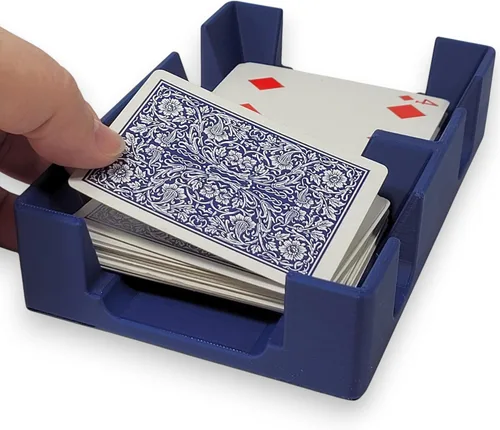 Vista 16 de Bandeja de plástico negro para cartas o carrito, no giratoria, fabricada en Estados Unidos Non-Swivel, Deluxe Plastic, Holds up to 2 decks, Does