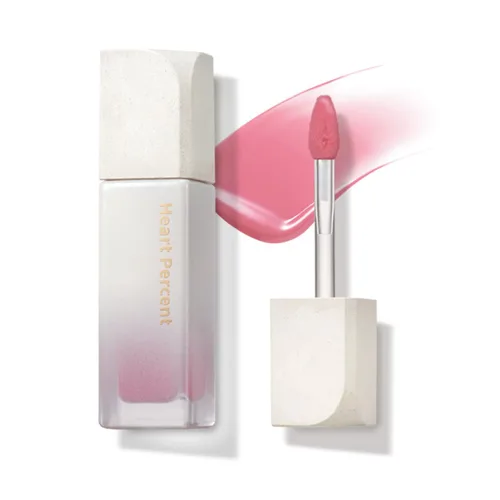Vista 14 de Heart Percent Dote On Mood - Tinte puro brillante, acuoso y ligero, hidratante para labios, lápiz labial líquido de larga duración, 0.26 onzas, #01