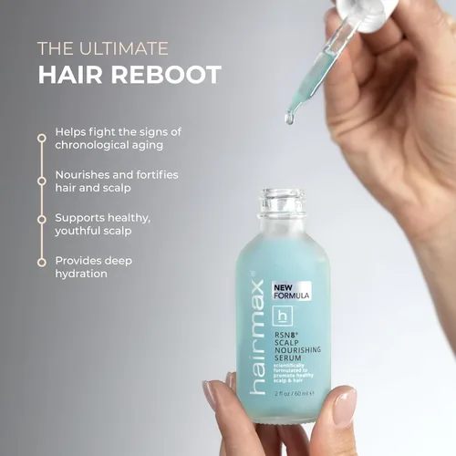 Vista 4 de Hairmax Suero nutritivo para el crecimiento del cabello para mujeres y hombres, promueve un cabello más grueso y fuerte con 47 aceites esenciales