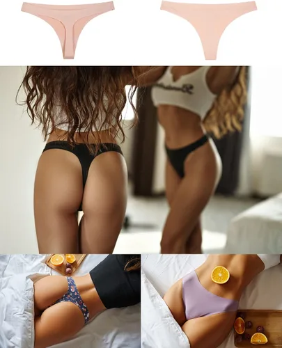 Vista 2 de ROSYCORAL Paquete de 10 tangas sin costuras para mujer bragas transpirables de tiro bajo ropa interior invisible hipster tanga que no se muestra