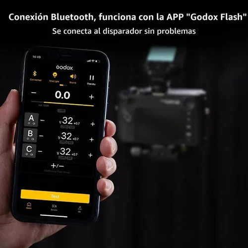Vista 3 de Godox XProII XProII-N Disparador de flash inalámbrico para cámara Nikon, transmisor de flash inalámbrico 2.4G HSS 1/8000S, conexión Bluetooth