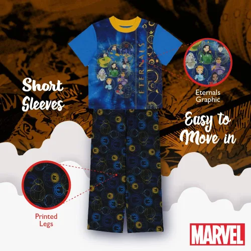 Vista 4 de Marvel Conjunto de pijama de 2 piezas de ajuste holgado para niños, pijama de superhéroe, suave y lindo para niños