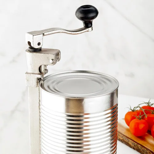 Vista 3 de Abrelatas comercial Abrelatas manual de hierro inoxidable resistente para montaje en superficie para cocina comercial