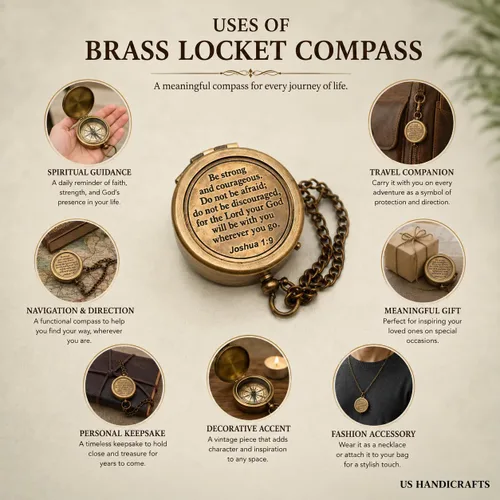 Vista 3 de Compass with Stamped Wooden Case
