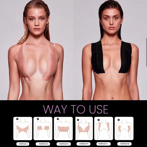 Vista 3 de Cinta de levantamiento de senos cinta de elevación y moda cinta de boob cinta de moda bob cubiertas de pezones cinta corporal para el pecho