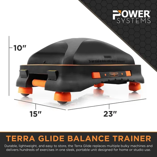 Vista 2 de Terra Glide - Tabla de equilibrio y rodillo para abdominales Entrenador de núcleo inflable con ruedas giratorias y asas emergentes Rueda