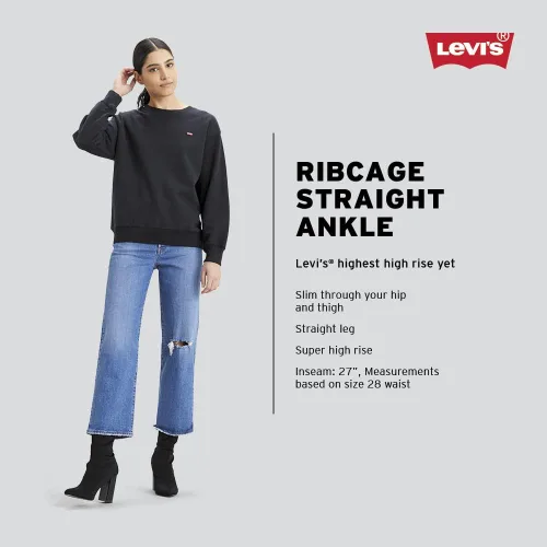 Vista 4 de Levi's Women's Ribcage Straight Ankle Jeans