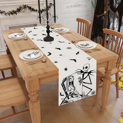 Vista 3 de Camino de mesa de Halloween, decoración de mesa de Halloween, hogar, cocina, comedor, decoración de mesa de Navidad, Navidad, invierno, decoraciones
