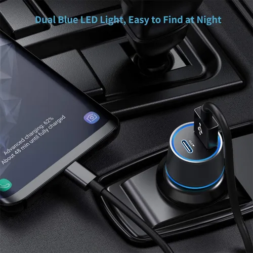 Vista 5 de Cargador de coche rápido tipo C para iPhone 17 Pro Max/16/15, Samsung Galaxy S26/S25, Google Pixel 10/9 Android Phone Car Plug Adapter, cargador