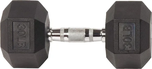 Vista 7 de Rubber Encased Hex Dumbbell with Knurled Alloy Material Non-slip Handle, Basic Professional Dumbbell
