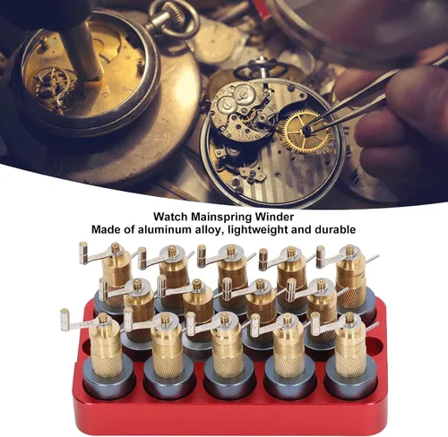 Vista 2 de FTVOGUE 14PCS Reloj Mainspring Winder Aleación de Aluminio Reloj Herramienta de Mantenimiento de Primavera Principal con Base para Relojero