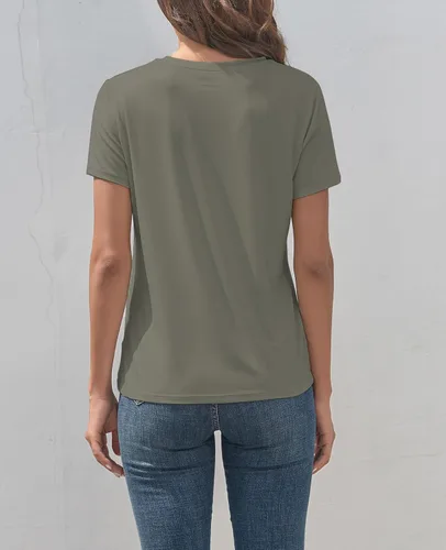 Vista 2 de KevaMolly Camisetas básicas para mujer, UPF 50+, manga corta, casual, de verano, de moda, unicolor, holgadas