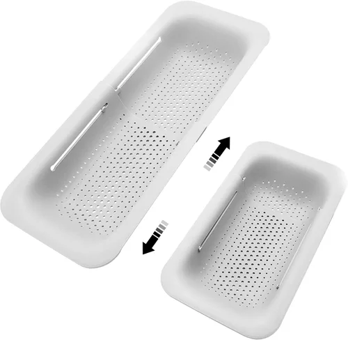 Vista 10 de Coladores y coladores plegables para fregadero y coladores de rejilla sobre el fregadero Colador plegable Colador extendible de plástico para frutas