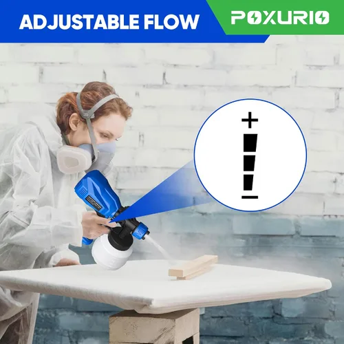Vista 5 de Pulverizador de pintura, pulverizador de pintura eléctrico de 900W con 5 boquillas y 3 patrones, pistola de pintura HVLP de 1200ML para pintura