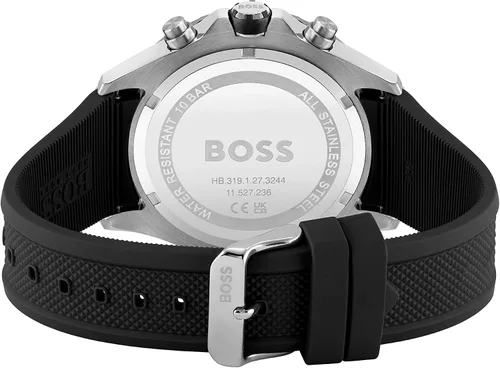 Vista 3 de BOSS Reloj de cuarzo Globetrotter para hombre gris Reloj de cuarzo buceador