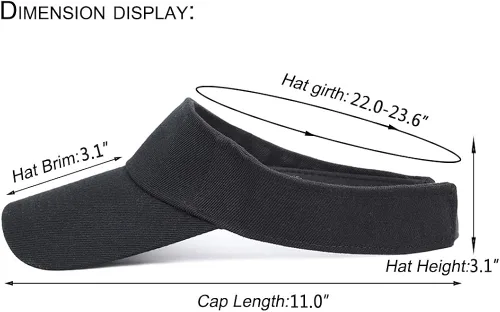 Vista 2 de Ultrafun Visera deportiva unisex con protección UV ajustable para playa, piscina, golf, tenis