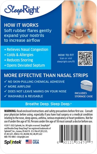 Vista 2 de SleepRight Ayudas respiratorias intrasales para dormir, dilatador nasal reductor de ronquidos - Paquete de 2 (4 unidades)