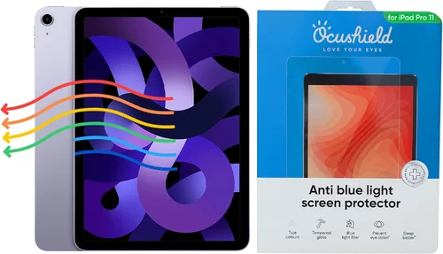 Vista 11 de Ocushield Protector de pantalla de vidrio templado antiluz azul para Apple iPad Mini 1/2/3 (7.9") - Filtro de luz azul para iPad - Anti reflejo