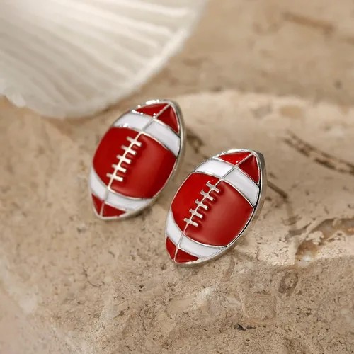 Vista 5 de Aretes colgantes de pelota deportiva, aretes de fútbol, aretes de baloncesto, aretes de fútbol, voleibol, béisbol, aretes para mujeres