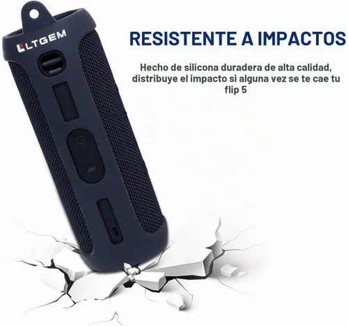 Vista 7 de LTGEM - Funda para altavoz Bluetooth portátil impermeable JBL FLIP 5 Estuche Flip 5 Negro