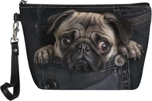 Vista 27 de Howilath Novedad Impreso Elegante Bolso Cosmético De Las Mujeres, Perros Animales Perezoso Diseño Floral Niña Trapezoide Cosméticos Bolsa De