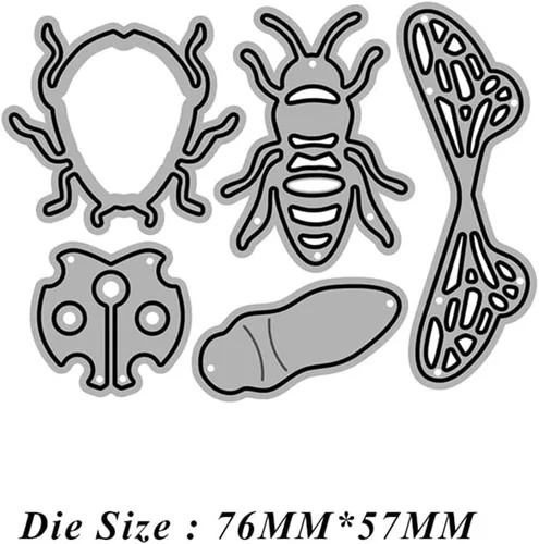 Vista 2 de Troqueles de corte de metal para insectos, abejas, dama, escarabajo, mariquita, para hacer tarjetas de bricolaje, álbumes de recortes, álbum de fotos