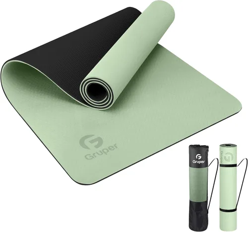 Vista 9 de Tapete de yoga antideslizante, ecológico, con funda de transporte, tapete de yoga profesional para mujeres, tapete de entrenamiento para el hogar