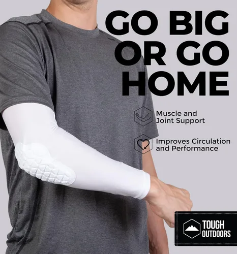Vista 5 de Tough Outdoors Manga acolchada para el brazo, manga de codo acolchada, manga de brazo de baloncesto, manga para codo de voleibol, almohadilla