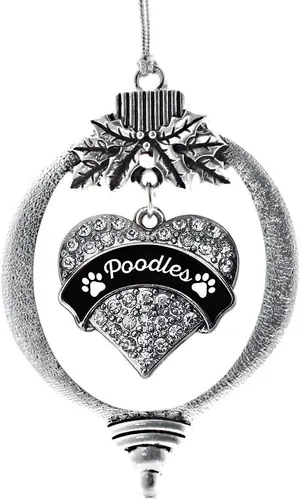 Vista 134 de Inspired Silver Adornos festivos de dije de corazón pave de plata con circonitas cúbicas