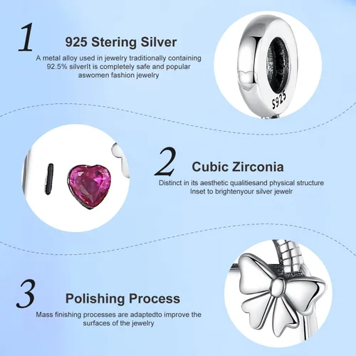 Vista 4 de PICKBEAU S925 Sterling Silver Charms Bracelet Necklace Keychain Sunglasses Bag Butterfly Sunflower Charm Beads DIY Jewelry Gifts For Women