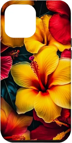 Vista 26 de Hawaiian Tropical Yellow Red Hibiscus Plumeria Case for iPhone 17