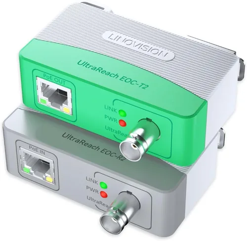 Vista 10 de 【Actualizado】LINOVISION POE sobre coaxial EOC convertidor IP sobre coaxial máximo 3000 pies de potencia y transmisión de datos sobre cable coaxial