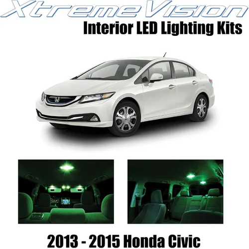 Vista 9 de XtremeVision LED interior para Honda Civic 2013-2015 (8 piezas) kit de LED interior azul + herramienta de instalación
