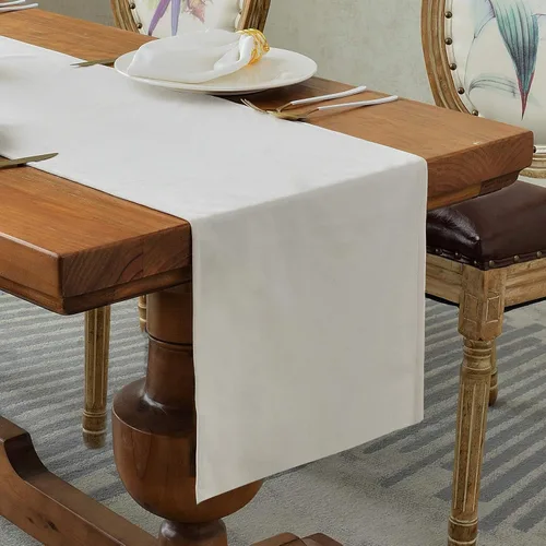 Vista 11 de BALCONY & FALCON Camino de mesa con borlas, lavable a máquina, caminos de mesa decorativos de lujo para el hogar para comedor, fiestas, banquetes