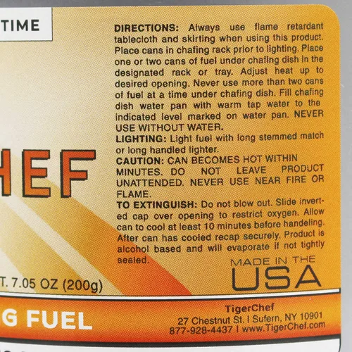 Vista 4 de TigerChef, latas de combustible en gel por rozamiento, metanol, Plateado, 2
