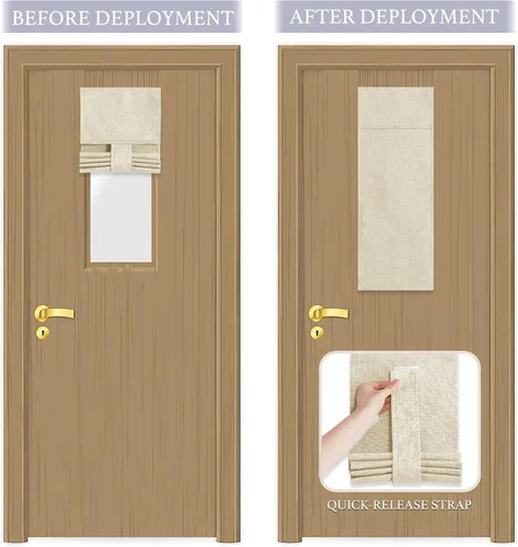 Vista 5 de RYB HOME - Cortina para puerta, 8 pulgadas de ancho x 36 pulgadas de largo, beige, opaca, 1 panel