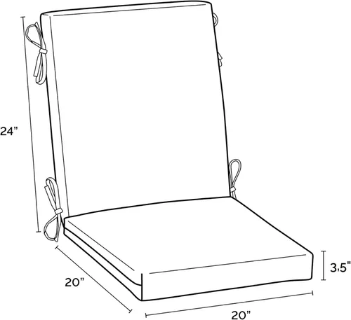 Vista 5 de ARDEN - Cojín para silla de comedor al aire libre, 20 x 20 pulgadas, resistente a la intemperie, a la lluvia y a la decoloración, cojín de patio