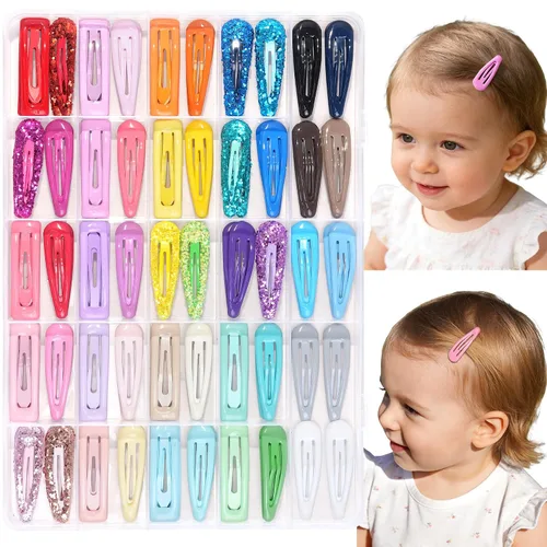 Vista 9 de CÉLLOT 96 piezas de flequillo para el pelo de niñas pequeñas, mini pinzas para el cabello, accesorios para el cabello para niñas, adolescentes