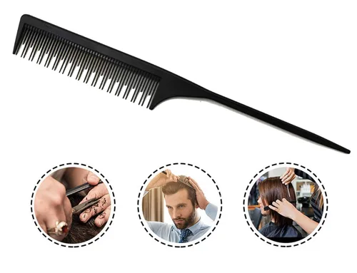 Vista 5 de 3 Peine para peinar, peine de cola para el cepillin para cabello fino y normal, peine de pelo para mujeres y hombres, 22.23 cm
