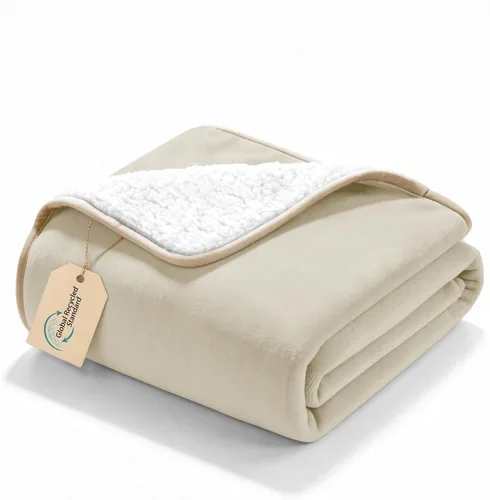 Vista 46 de gogobunny Manta de cama impermeable, manta reversible de forro polar Sherpa para perro, cachorro y gato, funda para muebles que protege la cama Beige