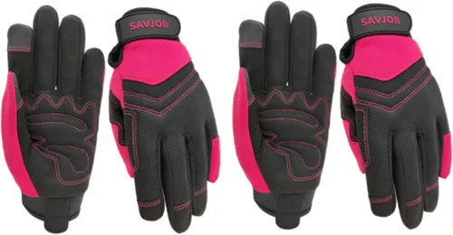 Vista 9 de Guantes de trabajo de seguridad para hombres y mujeres, guantes de trabajo utilitarios, guantes de mecánico, guantes de trabajo de patio, ajuste